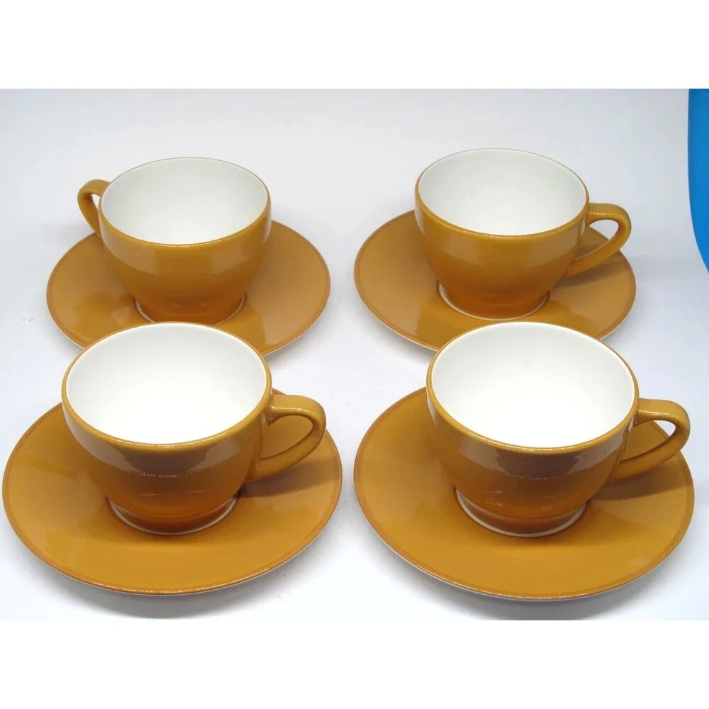 Williams sonoma Passano Orange Cups & Saucers 4 Sets